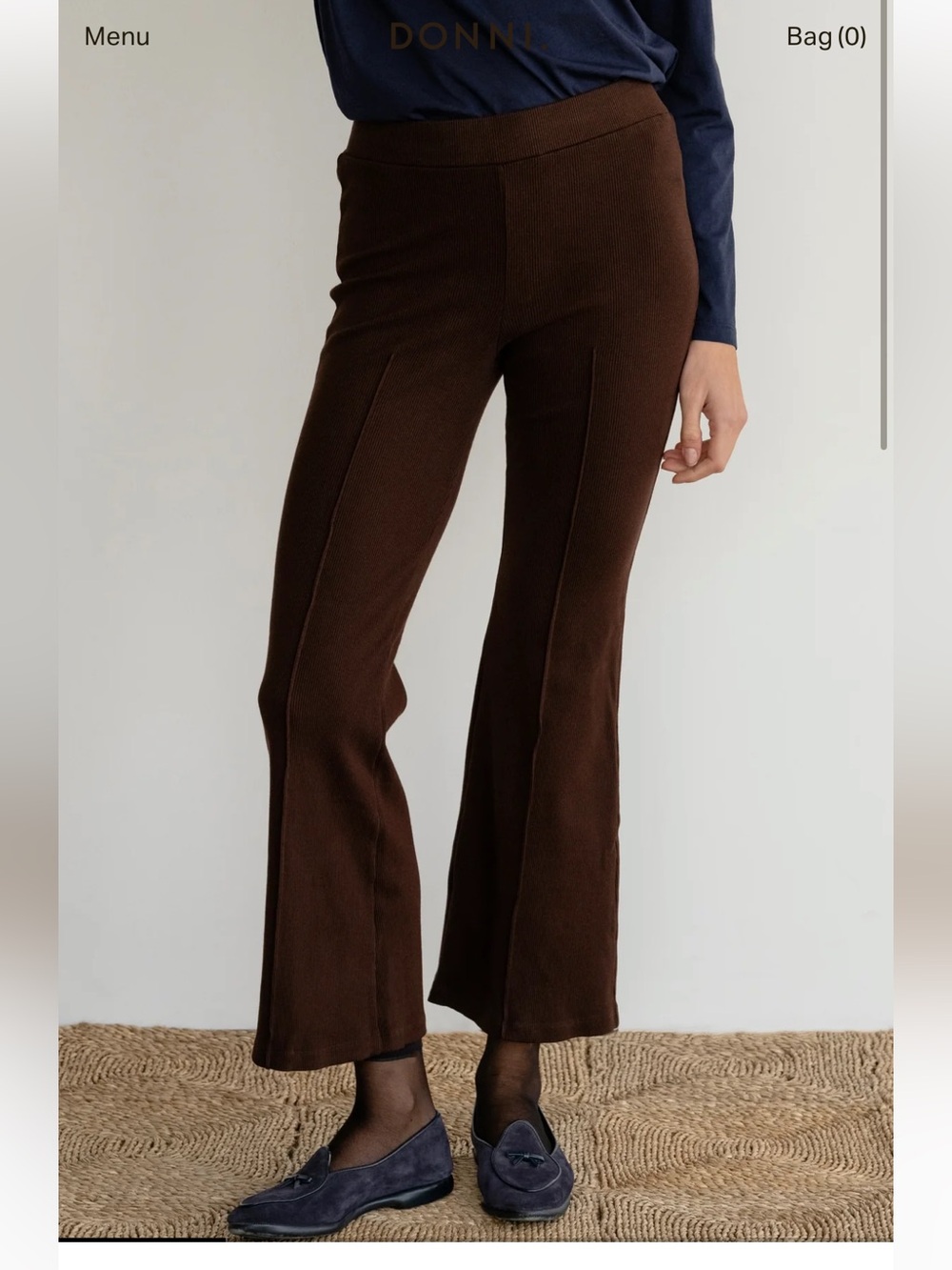 Donni Rib Kick Flare in Brown (Espresso)
